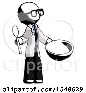 Poster, Art Print Of Ink Doctor Scientist Man With Empty Bowl And Spoon Ready To Make Something