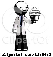 Poster, Art Print Of Ink Doctor Scientist Man Presenting Pink Cupcake To Viewer