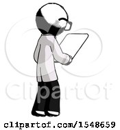 Poster, Art Print Of Ink Doctor Scientist Man Looking At Tablet Device Computer Facing Away