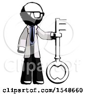 Ink Doctor Scientist Man Holding Key Made Of Gold