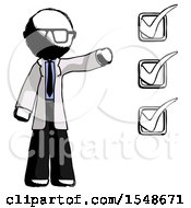 Poster, Art Print Of Ink Doctor Scientist Man Standing By List Of Checkmarks