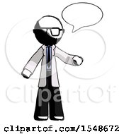 Poster, Art Print Of Ink Doctor Scientist Man With Word Bubble Talking Chat Icon