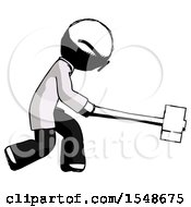 Poster, Art Print Of Ink Doctor Scientist Man Hitting With Sledgehammer Or Smashing Something