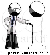 Poster, Art Print Of Ink Doctor Scientist Man With Info Symbol Leaning Up Against It