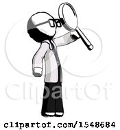 Poster, Art Print Of Ink Doctor Scientist Man Inspecting With Large Magnifying Glass Facing Up