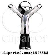 Poster, Art Print Of Ink Doctor Scientist Man With Arms Out Joyfully
