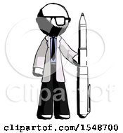 Ink Doctor Scientist Man Holding Large Pen