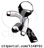 Poster, Art Print Of Ink Doctor Scientist Man Action Hero Jump Pose
