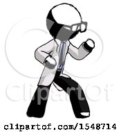 Poster, Art Print Of Ink Doctor Scientist Man Martial Arts Defense Pose Right