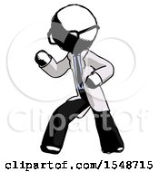 Poster, Art Print Of Ink Doctor Scientist Man Martial Arts Defense Pose Left