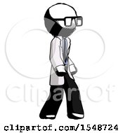 Ink Doctor Scientist Man Walking Turned Right Front View