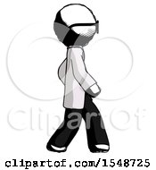 Poster, Art Print Of Ink Doctor Scientist Man Walking Right Side View