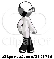 Poster, Art Print Of Ink Doctor Scientist Man Walking Away Direction Right View