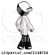 Ink Doctor Scientist Man Walking Away Direction Right View