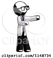 Ink Doctor Scientist Man Presenting Something To His Left