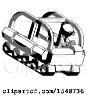 Poster, Art Print Of Ink Doctor Scientist Man Driving Amphibious Tracked Vehicle Top Angle View