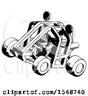 Poster, Art Print Of Ink Doctor Scientist Man Riding Sports Buggy Side Top Angle View