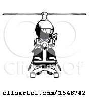 Ink Doctor Scientist Man Flying In Gyrocopter Front View