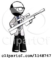 Poster, Art Print Of Ink Doctor Scientist Man Holding Sniper Rifle Gun
