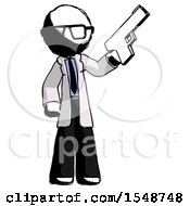 Poster, Art Print Of Ink Doctor Scientist Man Holding Handgun