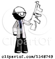 Poster, Art Print Of Ink Doctor Scientist Man Holding Tommygun