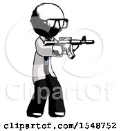 Poster, Art Print Of Ink Doctor Scientist Man Shooting Automatic Assault Weapon