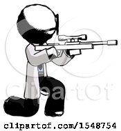Ink Doctor Scientist Man Kneeling Shooting Sniper Rifle