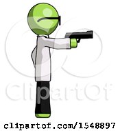 Poster, Art Print Of Green Doctor Scientist Man Firing A Handgun