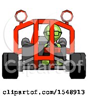 Poster, Art Print Of Green Doctor Scientist Man Riding Sports Buggy Front View