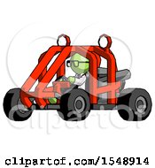 Poster, Art Print Of Green Doctor Scientist Man Riding Sports Buggy Side Angle View