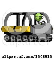Poster, Art Print Of Green Doctor Scientist Man Driving Amphibious Tracked Vehicle Side Angle View