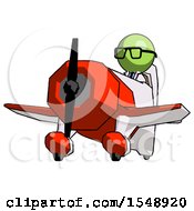 Poster, Art Print Of Green Doctor Scientist Man Flying In Geebee Stunt Plane Viewed From Below