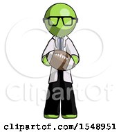 Poster, Art Print Of Green Doctor Scientist Man Giving Football To You