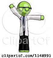 Poster, Art Print Of Green Doctor Scientist Man Directing Traffic Right