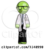 Poster, Art Print Of Green Doctor Scientist Man Walking Front View