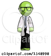 Green Doctor Scientist Man Walking Front View