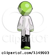 Green Doctor Scientist Man Walking Away Back View