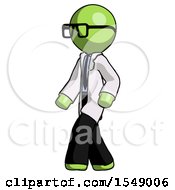 Green Doctor Scientist Man Man Walking Turned Left Front View
