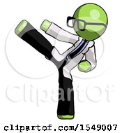 Poster, Art Print Of Green Doctor Scientist Man Ninja Kick Left