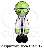 Green Doctor Scientist Man Kneeling Front Pose