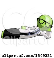 Poster, Art Print Of Green Doctor Scientist Man Reclined On Side