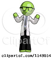 Poster, Art Print Of Green Doctor Scientist Man Shrugging Confused