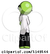Poster, Art Print Of Green Doctor Scientist Man Thinking Wondering Or Pondering Rear View