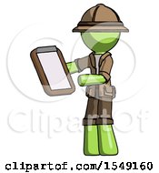 Poster, Art Print Of Green Explorer Ranger Man Reviewing Stuff On Clipboard