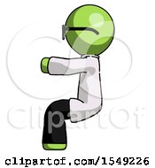 Green Doctor Scientist Man Sitting Or Driving Position