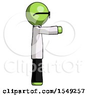 Poster, Art Print Of Green Doctor Scientist Man Pointing Right