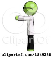 Green Doctor Scientist Man Pointing Left