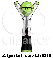 Poster, Art Print Of Green Doctor Scientist Man Hands Up