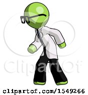 Poster, Art Print Of Green Doctor Scientist Man Suspense Action Pose Facing Left