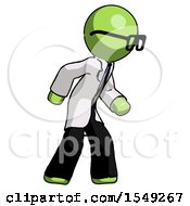 Poster, Art Print Of Green Doctor Scientist Man Suspense Action Pose Facing Right